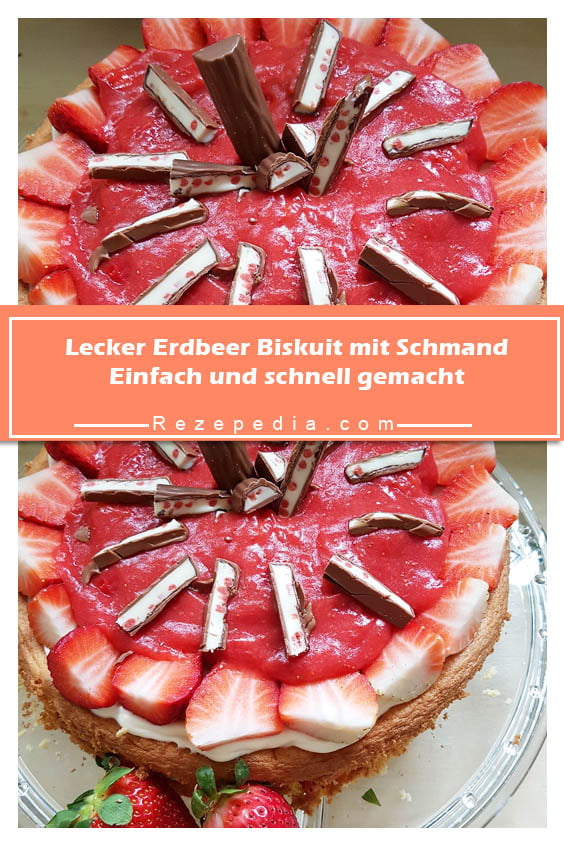 Lecker Erdbeer Biskuit mit Schmand, Einfach und schnell gemacht ...